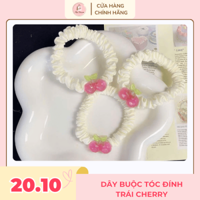 Dây buộc tóc đính trái cherry