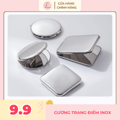 Gương trang điểm cầm tay inox