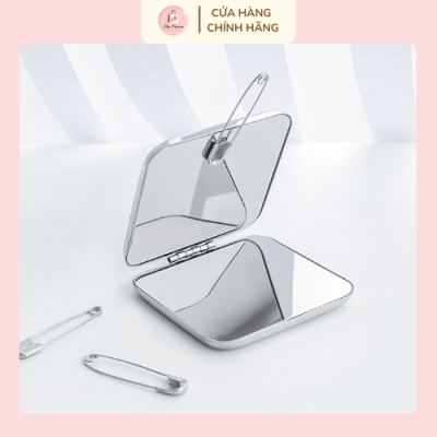 Gương trang điểm cầm tay inox sang trọng hình chữ nhật
