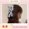 Kẹp tóc nơ bản lớn mạ vàng, mạ bạc