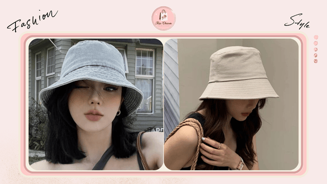 Mũ bucket vải cá tính, năng động