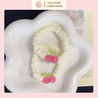 Dây buộc tóc đính trái cherry