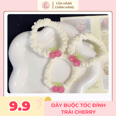 Dây buộc tóc đính trái cherry