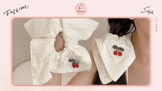 Dây buộc tóc scrunchie bản vuông mới
