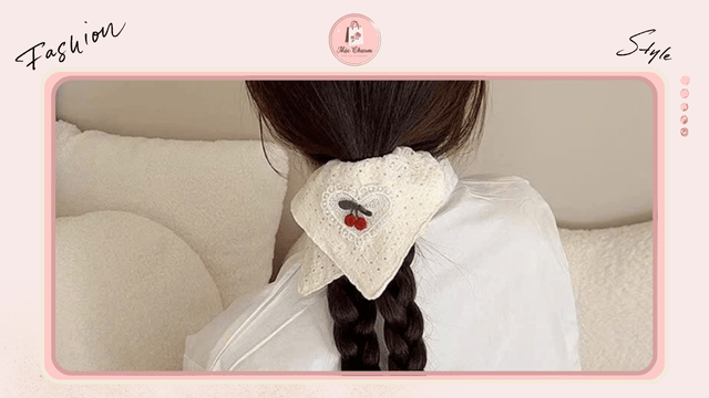 dây buộc tóc scrunchies thêu