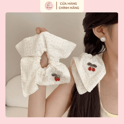 Dây buộc tóc scrunchies thiết kế bản vuông to