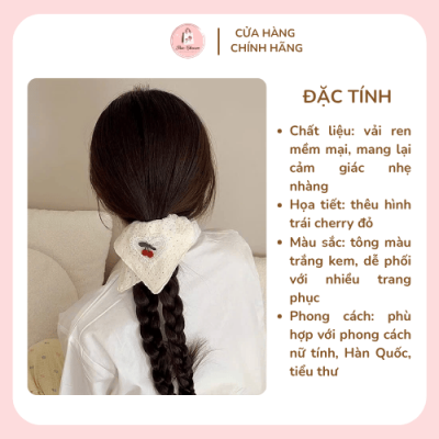 Dây buộc tóc scrunchies thiết kế bản vuông to