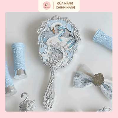 gương thiên nga cổ điển sang trọng màu xanh
