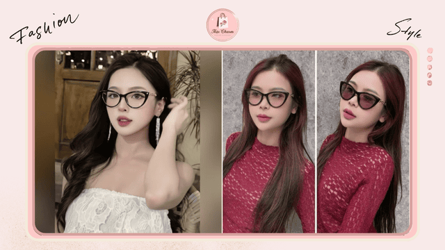 Cô nàng thể hiện cá tính cùng kính mắt mèo Mộc Charm