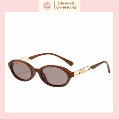 Kính râm hình bầu dục nâu