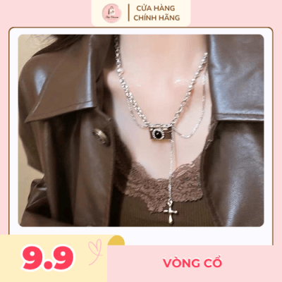 Vòng cổ máy ảnh màu nâu cổ điển