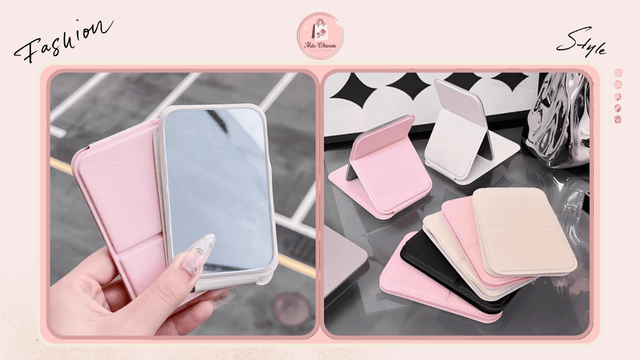 Gương nhỏ trang điểm cầm tay gấp gọn