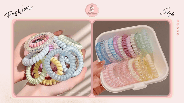 dây buộc tóc lò xo nhỏ gọn nhiều màu