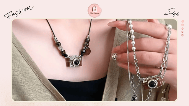 Vòng cổ dây mảnh đính charm