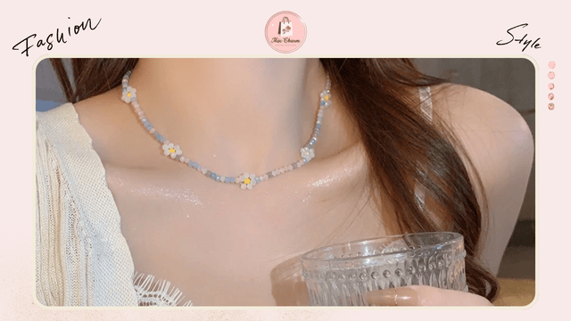 Vòng cổ hạt màu