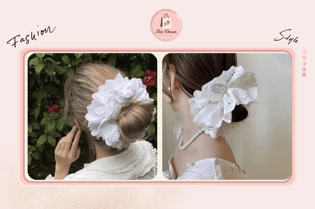 Dây buộc tóc bản to cổ điển