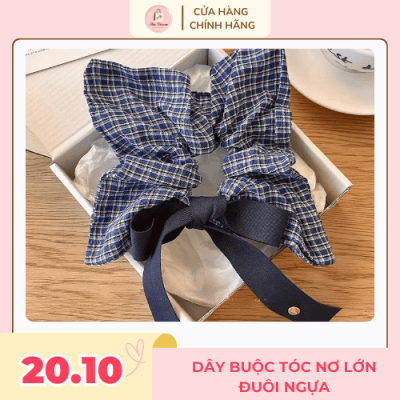 Dây buộc tóc nơ lớn đuôi ngựa đầu dây scrunchies