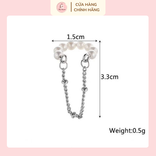 Kích thước khuyên tai kẹp ngọc trai