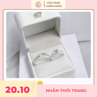 nhẫn cặp đôi nam nữ đính đá
