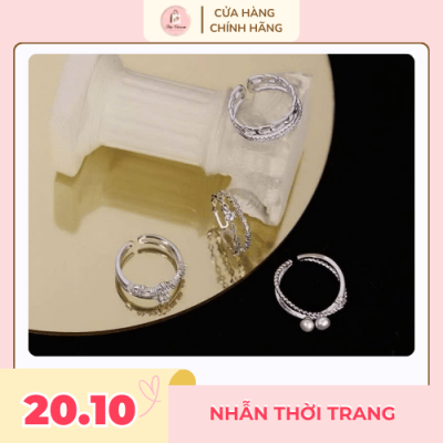 nhẫn xoắn bạc phong cách hàn quốc