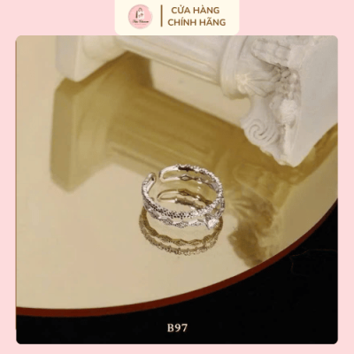 nhẫn xoắn bạc phong cách hàn quốc