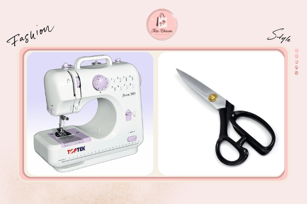 hình ảnh máy may mini và kéo
